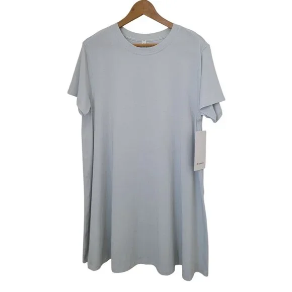 NWT Lululemon ALL YOURS TEE DRESS Light Blue Relaxed Fit Above Knee Women's Sz 4 - Picture 1 of 8